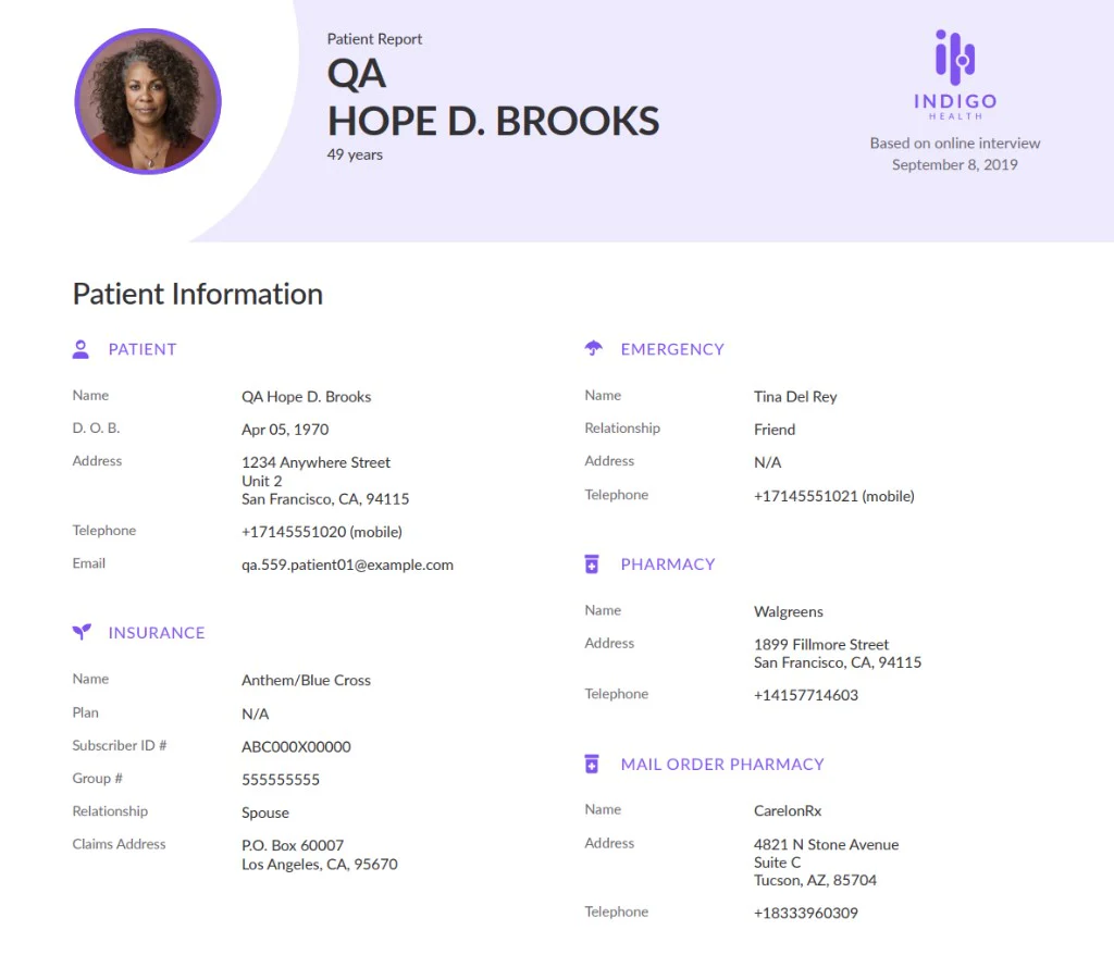 Patient onboarding interface